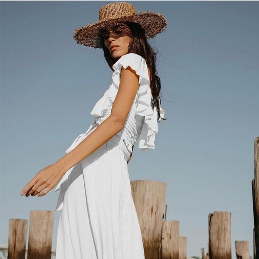 Seagrass Fedora Boater Casual Sun Beach Wide Brim Hat - Picture 2 of 14